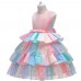 【3Y-11Y】 Girl Sweet Rainbow Mesh Princess Dress