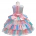 【3Y-11Y】 Girl Sweet Rainbow Mesh Princess Dress