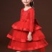 【3Y-13】Girl Elegant Flower Embroidery Long Sleeve Princess Dress - 3612