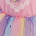 【2Y-10Y】 Girls Sweet Unicorn Print Colorful Mesh Princess Dress - 33224