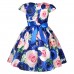 【2Y-9Y】Girl Floral Short Sleeve Princess Dress