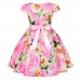 【2Y-9Y】Girl Floral Short Sleeve Princess Dress