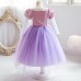 【3Y-11Y】Girls Sweet Butterfly Puff Sleeve Mesh Princess Dress