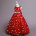 【4Y-13Y】Girls Sweet Snowflake Print Sleeveless Princess Dress