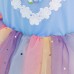 【2Y-10Y】Sweet Cartoon Unicorn Rainbow Mesh Dress