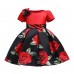 【2Y-10Y】Girl Sweet Rose Flower Print Dress