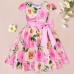 【2Y-9Y】Girl Floral Short Sleeve Princess Dress