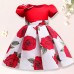 【2Y-10Y】Girl Sweet Rose Flower Print Dress