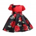 【2Y-10Y】Girl Sweet Rose Flower Print Dress