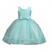 【12M-13Y】Girls V Neck Bowknot Lace Layered Sleeveless Princess Dress - 3606