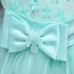 【12M-13Y】Girls V Neck Bowknot Lace Layered Sleeveless Princess Dress - 3606