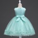 【12M-13Y】Girls V Neck Bowknot Lace Layered Sleeveless Princess Dress - 3606