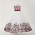 【4Y-11Y】Girls Bow Long Lace Embroidered Sleeveless Skirt - 3611