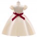 【3Y-11Y】Girls Sweet Embroidered Bowknot Puff Sleeve Princess Dress