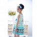 Girls Princess Chiffon Bow Belt Sleeveless Bubble Peacock Dress Party Clothes