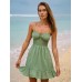 Green Cotton Strap Beach Dress