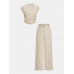 Sleeveless Ruched Top & Wide-Leg Pants Set Sleeveless Ruched Top & Wide-Leg Pants Set