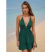 Dark Green Halter Backless Cover-Up Dress Dark Green Halter Backless Cover-Up Dress