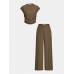 Sleeveless Ruched Top & Wide-Leg Pants Set Sleeveless Ruched Top & Wide-Leg Pants Set