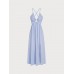 Blue Crisscross Halter Cutout Beach Dress
