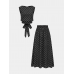 Polka Dot Sleeveless Top & Maxi Skirt Set Polka Dot Sleeveless Top & Maxi Skirt Set
