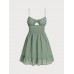 Green Cotton Strap Beach Dress
