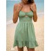 Green Cotton Strap Beach Dress