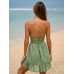 Green Cotton Strap Beach Dress