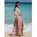 Pink Printed Ruffled Beach Dress