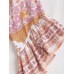 Pink Printed Ruffled Beach Dress