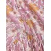 Pink Printed Ruffled Beach Dress