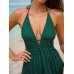 Dark Green Halter Backless Cover-Up Dress Dark Green Halter Backless Cover-Up Dress
